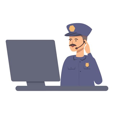 Police call center icon cartoon vector. Thank team 14349431 Vector Art