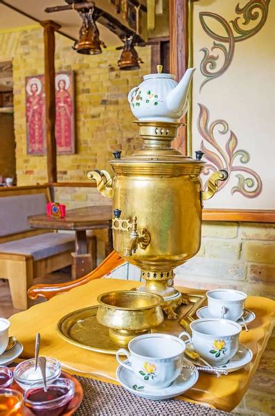 The Russian Tea Ceremony With Samovar Stock Image Everypixel