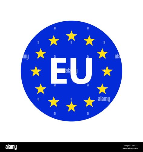 European Union Logo Vector Illustration Eu Flag Icon With Round Stars