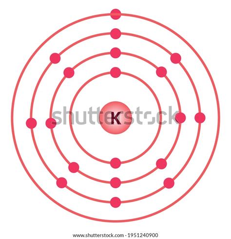 modelo bohr del átomo de potasio vector de stock libre de regalías