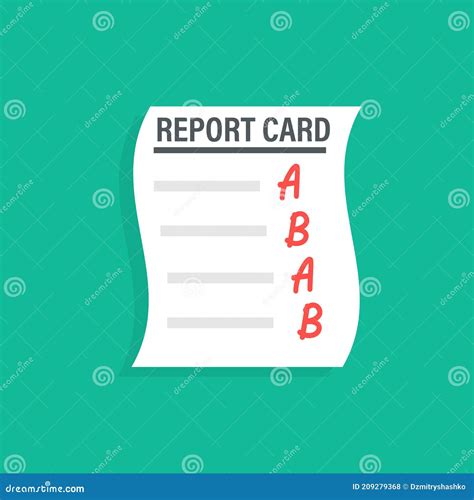 A And B Report Card Illustration 209279368