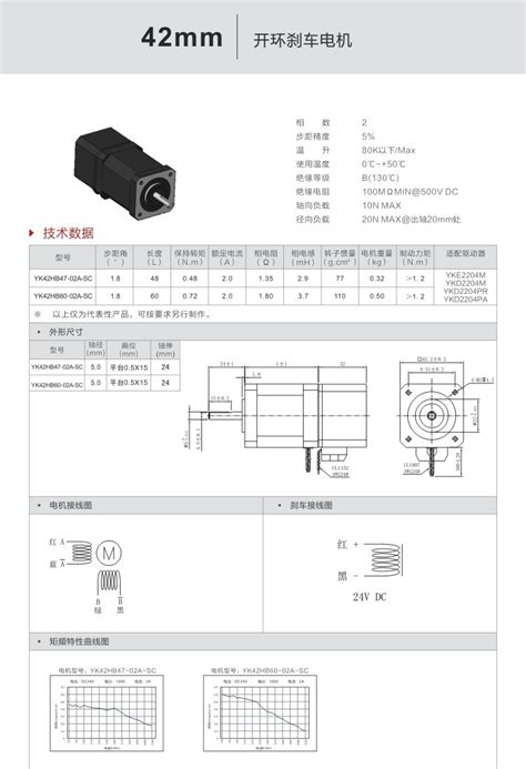研控YK42HB47-02A-SC YK42HB60-02A-SC 刹车步进电机-阿里巴巴