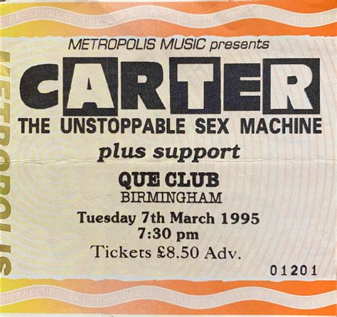 Carter The Unstoppable Sex Machine Concert Tour History Updated For Concert Archives