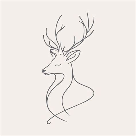 Elegant Minimalist Deer Line Art | Line art deer, Elegant deer, Dear ...