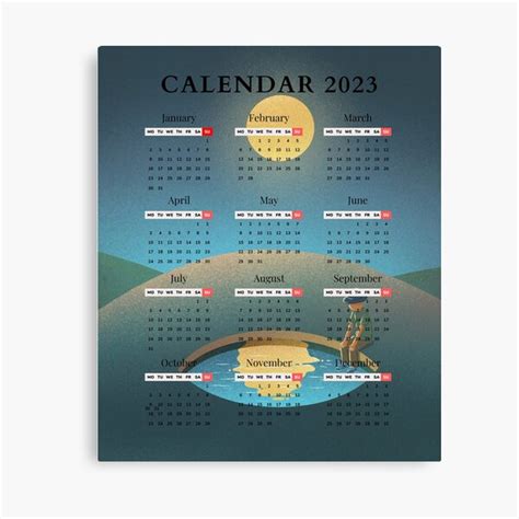 "Calendar 2023. Year 2023 calendar. New year calendar Sticker" Canvas ...