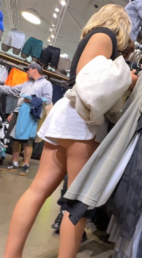 Cheeky Blonde In A Department Store Short Shorts Volleyball Forum
