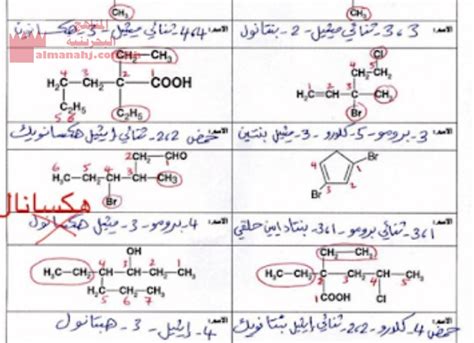 تسمية المركبات العضوية مرحلة ثانوية كيمياء الفصل الثاني 20202021