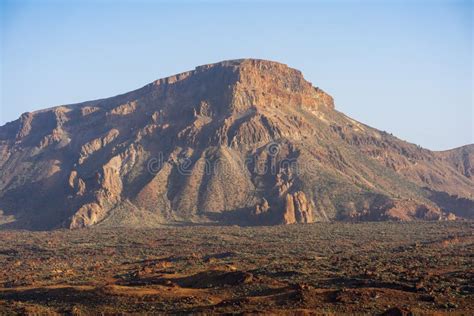 The Lava Fields Of Las Canadas Caldera Of Teide Volcano Stock Image