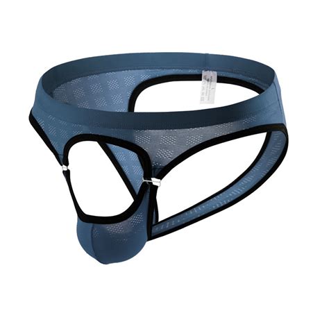 Jual Exposed Cock Thong Mens Sexy Open Front Hole G String Underpant Gay Underwear Porn Lingerie