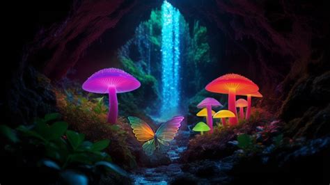 Ai Generated Mushroom Cave Free Stock Video Pixabay