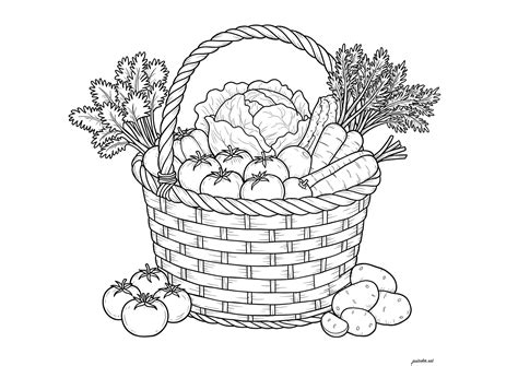 vegetable basket coloring pages