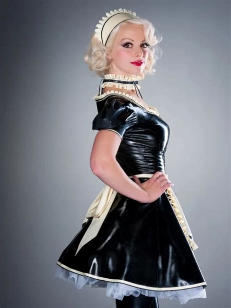 ruffle latex french maid set latex uk shop