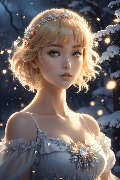 Premium Photo Enigmatic Frost Blonde Korean Girl Dons Frost Off Shoulder Dress