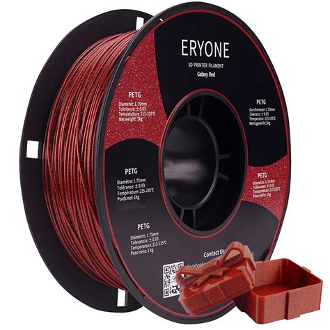 Купить Glitter PETG Пластик для 3D принтера ERYONE Red (Филамент Эрион ...