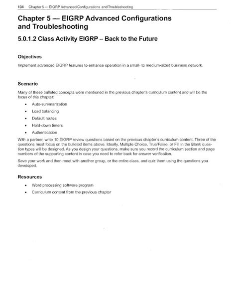 Pdf Chapter Eigrp Advanced Configurations And Troubleshooting