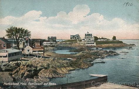 Fort Sewall And Rocks Marblehead Ma Postcard
