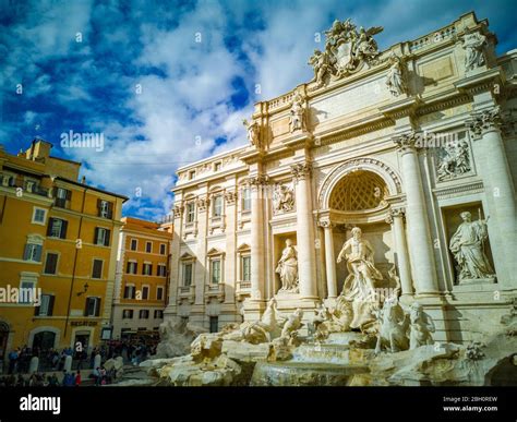 Rome, Italy. October 31, 2018: Trevi Fountain in Rome, Italy. It is the