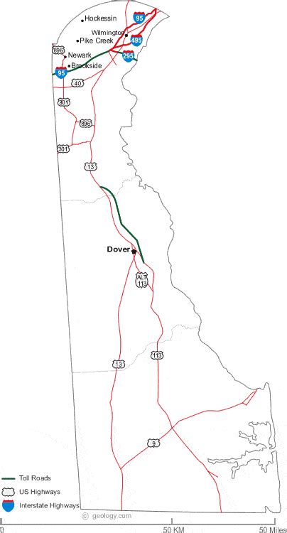 Map of Delaware