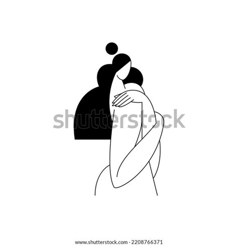 Contemporary Woman Silhouette Vector Illustration Nude Stock Vector Royalty Free