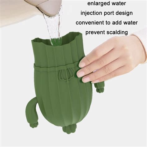 Cute Thickened Warm Silicone Explosion Proof Water Filled Hot Water Bag Pink Alexnld