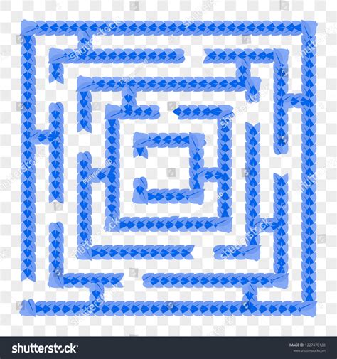 simple blue maze leaves game kids stock vector royalty