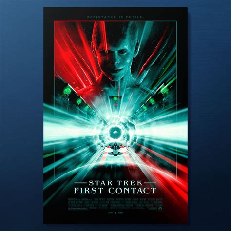 Star Trek First Contact Foil Variant Art Print By Vice Press