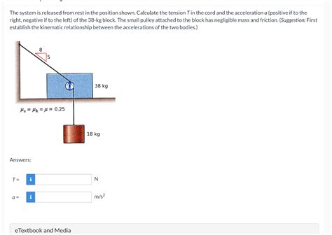 Solved The system is released from rest in the position | Chegg.com 