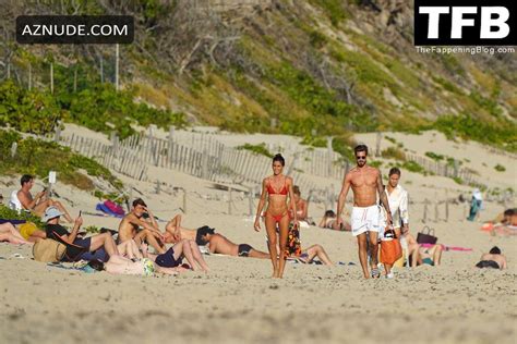 Izabel Goulart Sexy Seen Showing Off Her Hot Body In A Red Bikini On The Beach During A