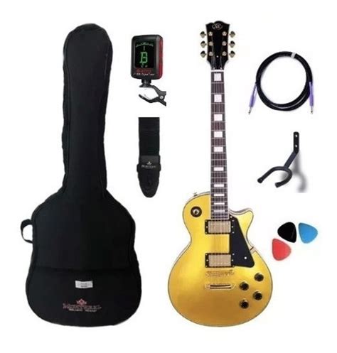 Kit Guitarra Sx Les Paul Pool Eh3 Gold Top Dourada Nf Parcelamento