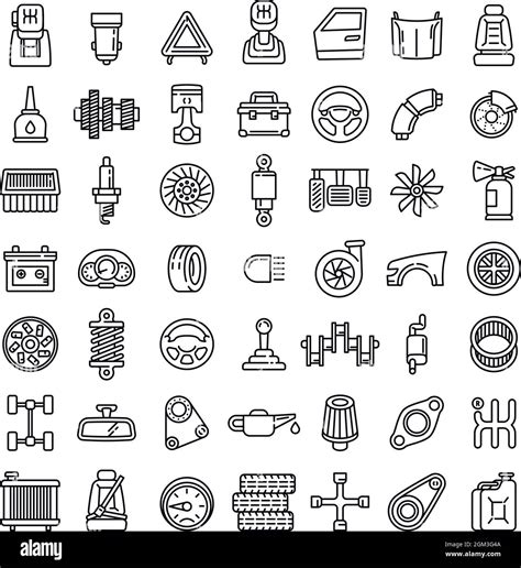 Set Vector Icons Logos Car Parts Batteries Transmissions 41 Off