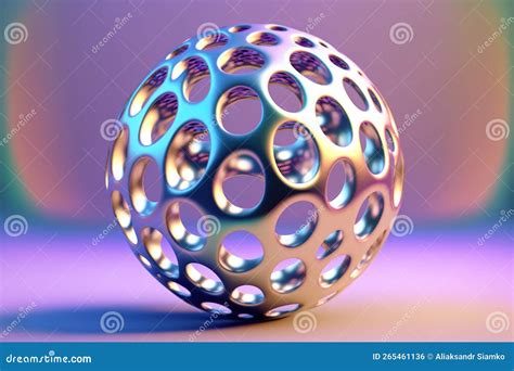 3D Holographic Hollow Ball or Metal Sphere with Holes, Circle Chromatic ...