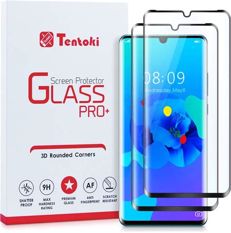 Tentoki Screen Protector Compatible with Huawei P30 Pro, [2-Pack] HD ...