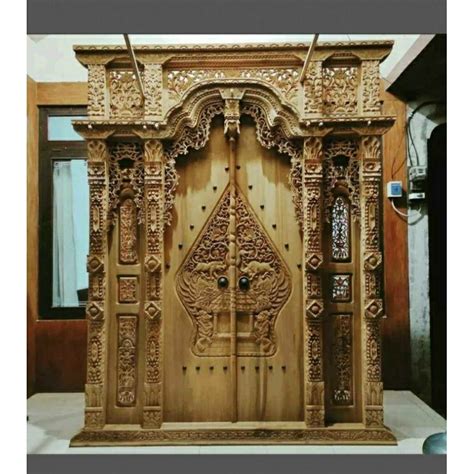 Jual Pintu Gebyok Jawa Ful Kayu Jati Ukir Jepara Motif Kelir Wayang