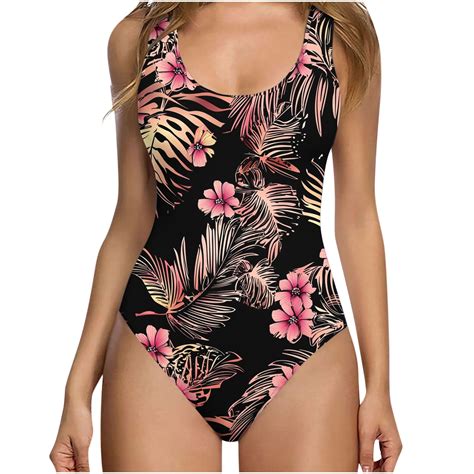 BeAi White Floral One Piece Swimsuit Women Strapless Bikini Sets For Women High Waisted Sexy