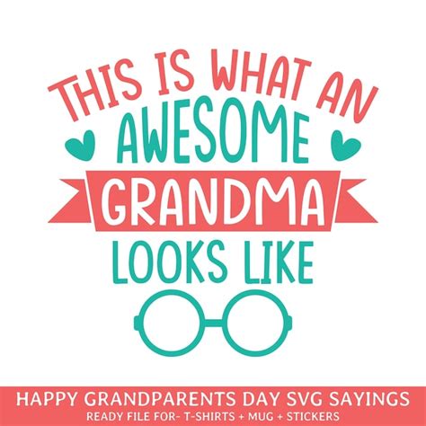 Impresionante Abuela Feliz Día De Los Abuelos Svg Diseños Día De Los Abuelos Vector Premium