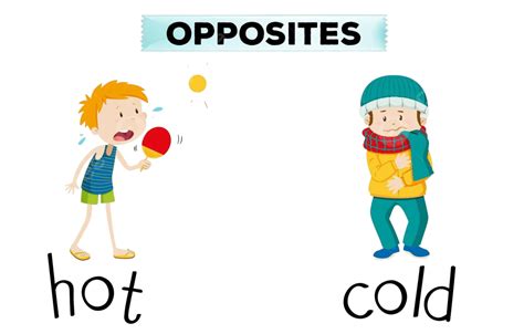 Opposite Words For Hot And Cold Illustration Drawing Climate Vector