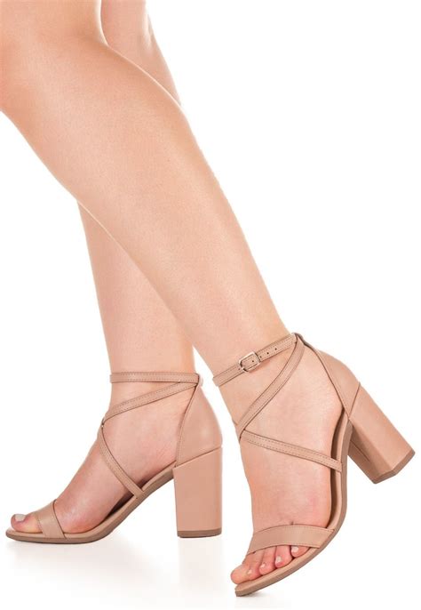 Sandália GiGiL Salto Alto Casual Clássica Social Nude Compre Agora Dafiti Brasil