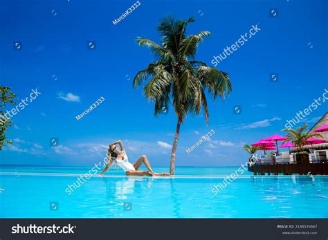 Elegant Sexy Woman White Bikini On Stock Photo Shutterstock
