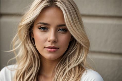 Premium Photo Front View Blonde Lady Likes To Show Empty Hand