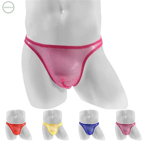 GORGEOUS Men Underwear G String Lingerie Mesh Panties Pouch See Through Sexy Solid Shopee Thailand