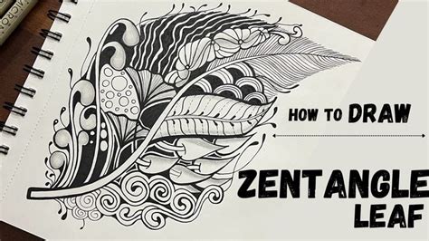 How To Mandala Zentangle Leaf Tutorial Art Diy Zentangle Mandala