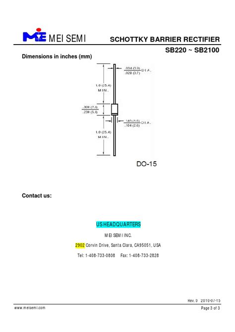 Sb Datasheet Pdf Schottky Barrier Rectifier