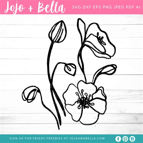 Poppy Svg Bundle Svg Dxf Eps Jpeg Png Ai Pdf Cut File Etsy