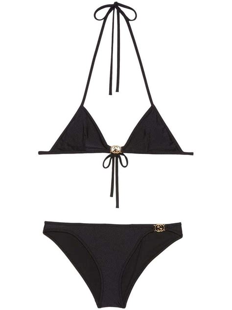 Buy Gucci Triangle Bikini Set Black At 25 Off Editorialist