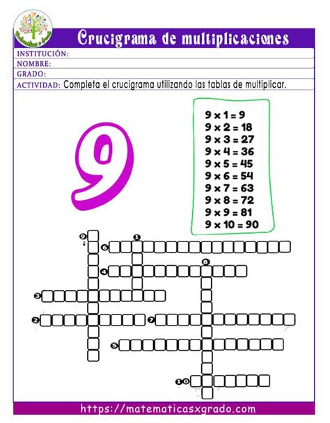 Fichas De Crucigramas De Multiplicaciones Hot Sex Picture