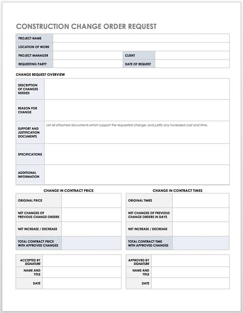 Work Order Template For Construction