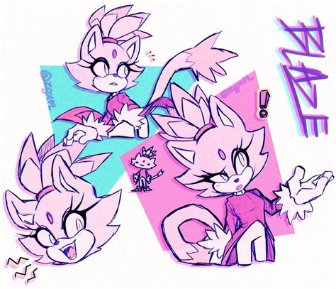 Pin By 🐺 On Blaze The Cat ファンアート愛らしい ♡ Sonic Fan Art Hedgehog Art