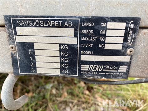 Släpkärra Rekotrailer FE 4136 obromsad