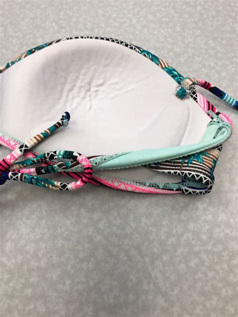 No Boundaries Bikini Top Geometric Shapes Womens Size Gem