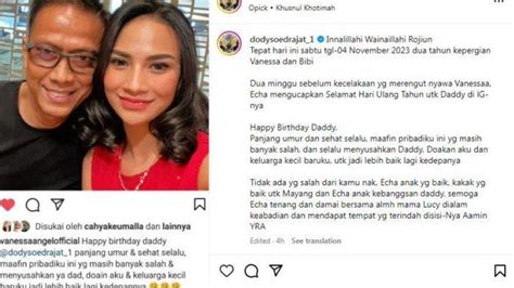 2 Tahun Kematian Vanessa Angel Doddy Sudrajat Tulis Ini Kenang Momen